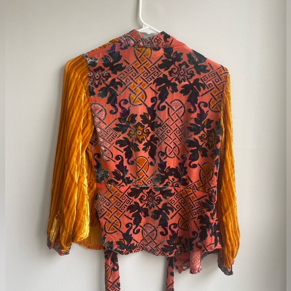 Anthropologie Velvet Patchwork Wrap Top by Moulinette Soeurs - Picture 13 of 16